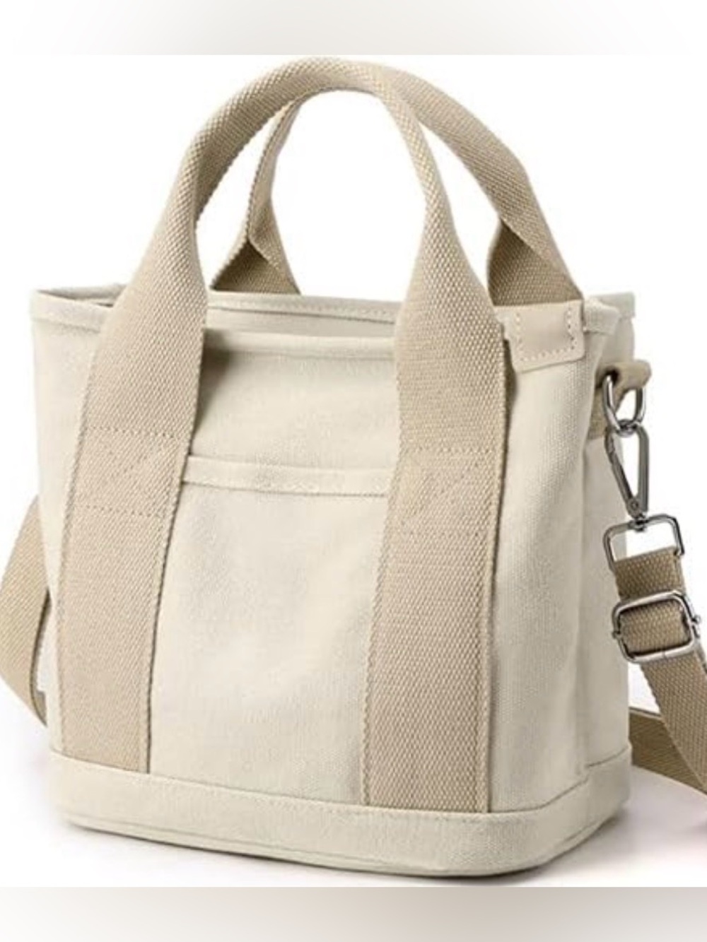Canvas Mini Tote Bag w/ Zipper